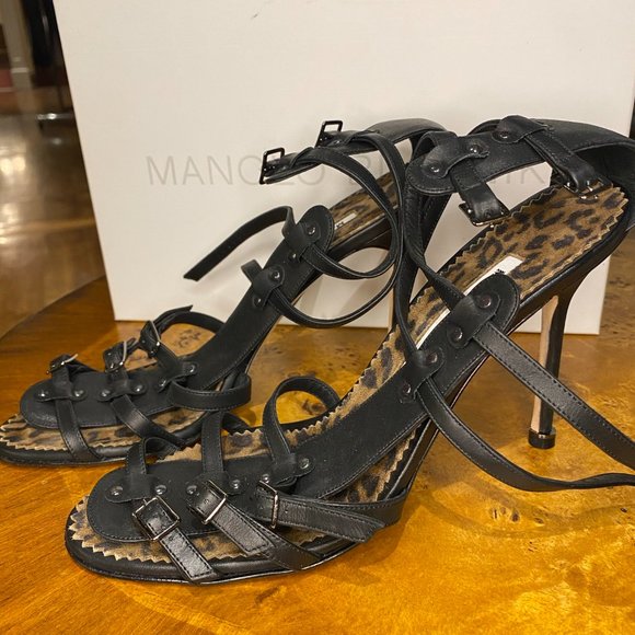 Manolo Blahnik black strappy sandal - Picture 3 of 6